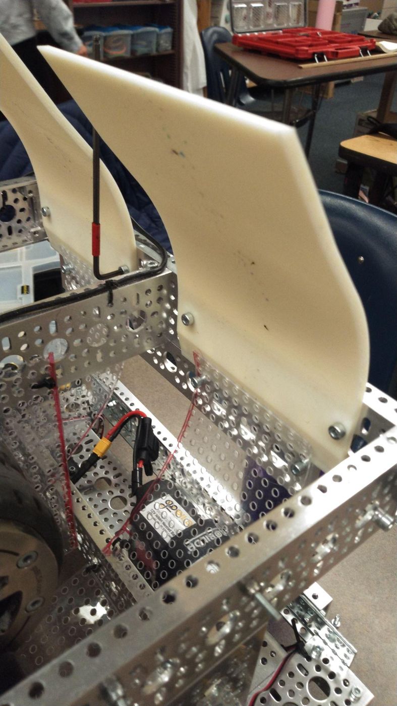 Shooter ramp mounted on the robot